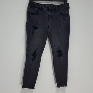American Eagle black 30x26 super stretch X super low jeggings